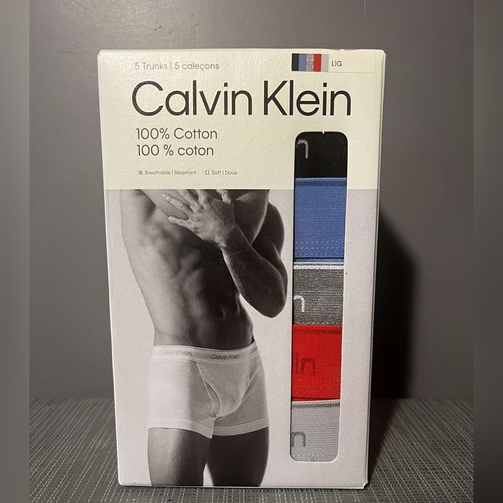 Calvin Klein Men's Cotton Trunks - Black, Blue, Gray, Red